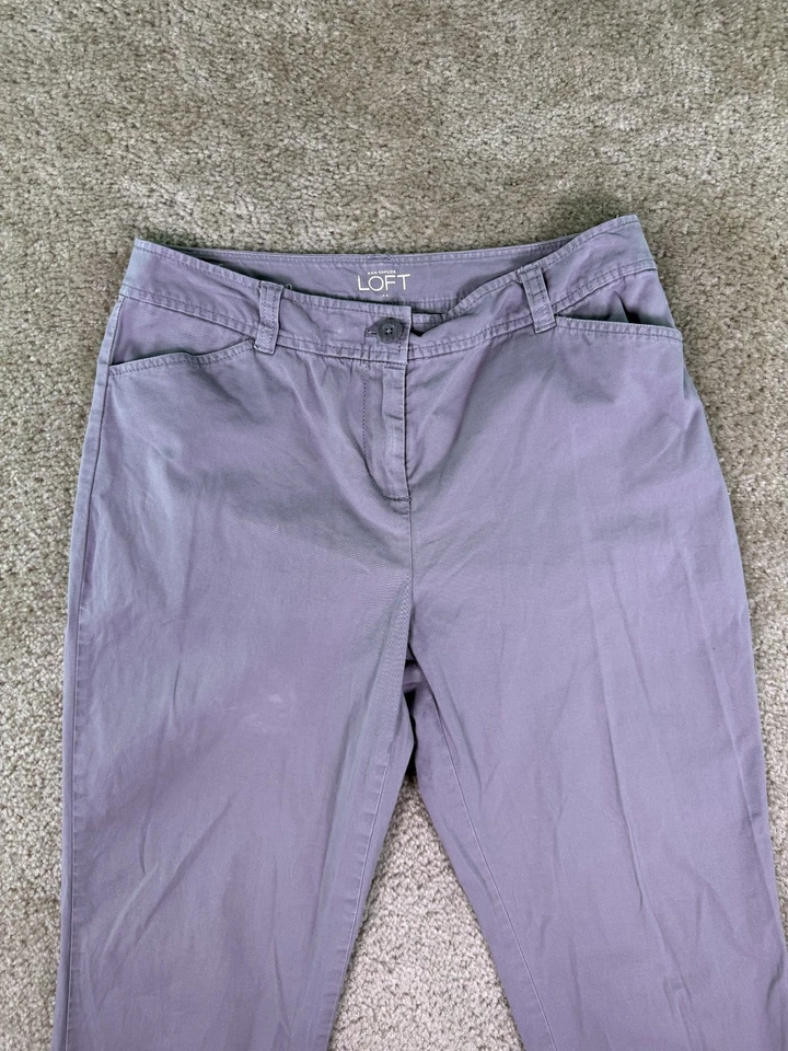 Pantalones chinos cortos con curvas para mujer ANN TAYLOR LOFT talla 6 botones grises 30x24 E732 Foto 2 de 4