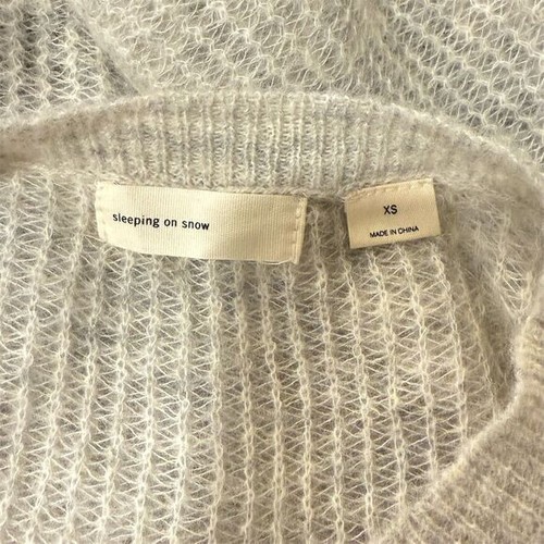 Sleeping on Snow Gray Alpaca Wool Cropped Sweater Bell Sleeve XS Anthropologie - Picture 6 of 12