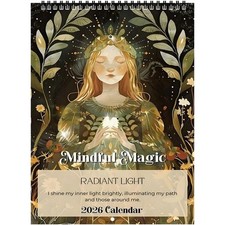 2026 Mindfulness Magic Calendar 12 Monthly Wall Planner Home Office Supply