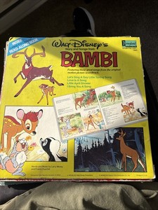Vintage Walt Disney's Story of Bambi  Read Along Book 12" Vinyl Record #3903