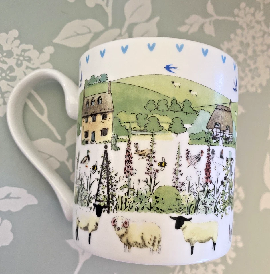 Country Living Mug By Sophie Allport Cow Sheep Chicken Design Fine Bone China VG - Image 4 of 4