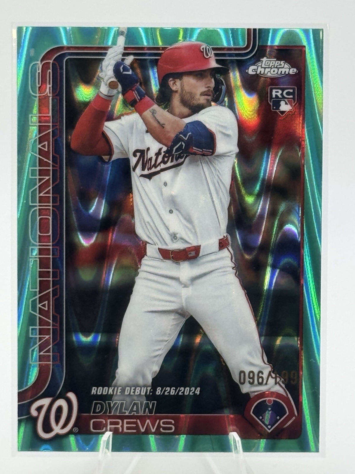 2025 Topps Chrome - Dylan Crews #146 Aqua Raywave Refractor /199 (RC)