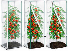 18" x 60" Garden Bird Netting, 3 Pack Tomato Cage Netting with Zipper, Fine Mesh
