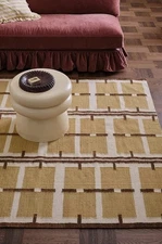 Antique Scandinavian Swedish Kilim Tile Handmade Flat weave Boho Large Area Rug