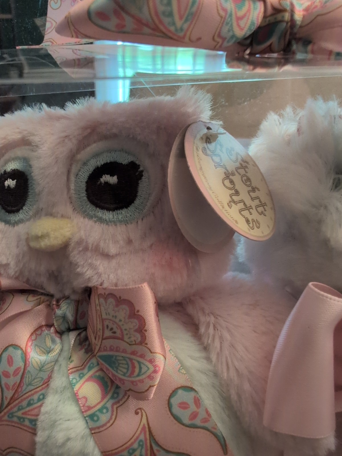 Bearington Baby Security Blanket 16x16 & Plush Owl  Pink And White