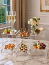 Set of 5 Clear Acrylic Display Risers Cubes Nesting Hollow Boxes 6" 7" 8" 9" 10"