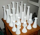 White Milk Glass Milkglass Bud Flower up to 60 Vases a Lot Styles Sizes Wedding