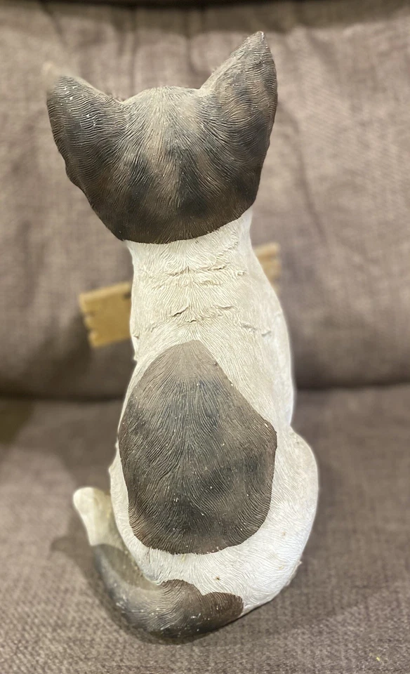 Letrero de bienvenida de gato gris oscuro/blanco usado puerta saludador Foto 4 de 4