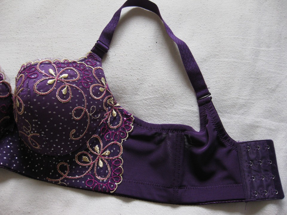 bra top brassiere purple gold silver glitter sexy festival BoHo eBay