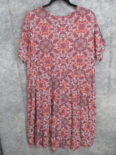 Bobbie Brooks Women's Dress Pink 2X Plus Size Wrap Front Tie Side Floral Paisley - Picture 11 of 12