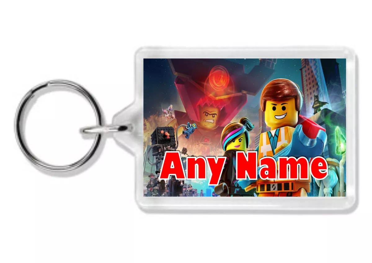 Personalised Lego Movie Keyring Bag Tag Key Chain Stocking Filler Gift