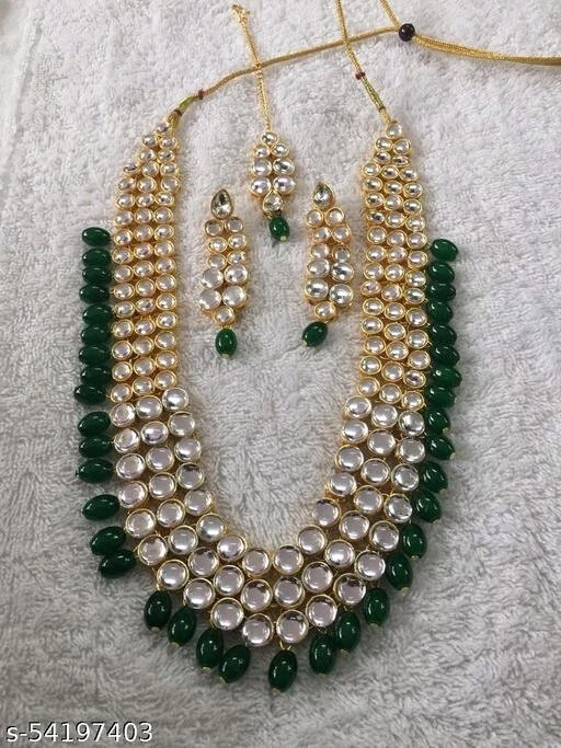 Collana Set Placcata Oro Per Sposa Da Festa Bollywood Indiana SRL28 - Foto 3