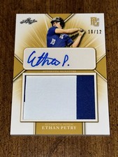 ETHAN PETRY 2021 LEAF PERFECT GAME JERSEY PATCH AUTOGRAPH #10/12 NATIONALS