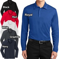 Big Mens Micro Mesh Long Sleeve Polo Shirt Moisture Wick Performance XL 2X 3X 4X