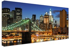 Quadro Moderno Arredamento New York Ponte Brooklyn Città Arredo Casa Stampa Tela