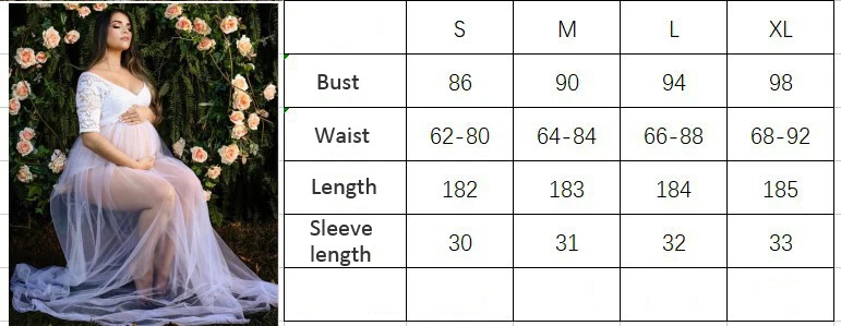 Pregnant Women Dress Maternity Short Sleeve Lace Sexy Gown Skirt For Photo Shoot - Image 2 of 4