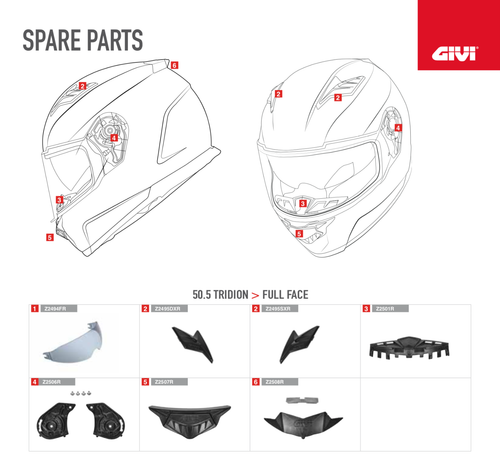 Z250560R GIVI IMBOTTITURE INTERNE COMPLETE CASCO 50.5 TRIDION MAGNUS Tg. 60  - L | eBay