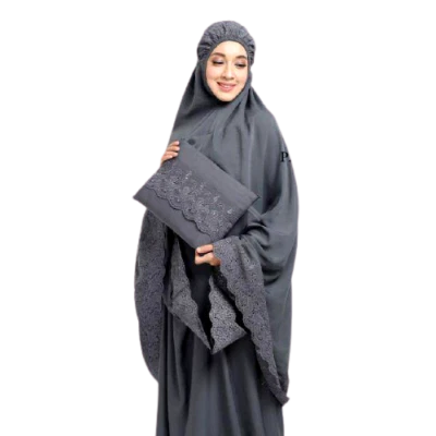 AUSMESE Muslim Women Long Scarf Islamic Prayer Hijab Sahbani Overhead Salah Khimar Set