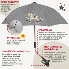 Ombrellino Parasole Per Passeggino FINEVERNEK - Universale, Anti-UV 50+, Regolabile