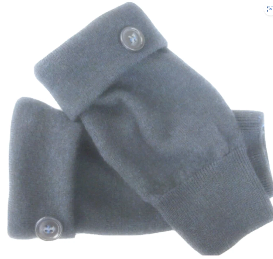 FINGERLESS GLOVES BLUE NAVY 100% MERINO WOOL ONE SIZE FITS MOST S M L OS MITTENS