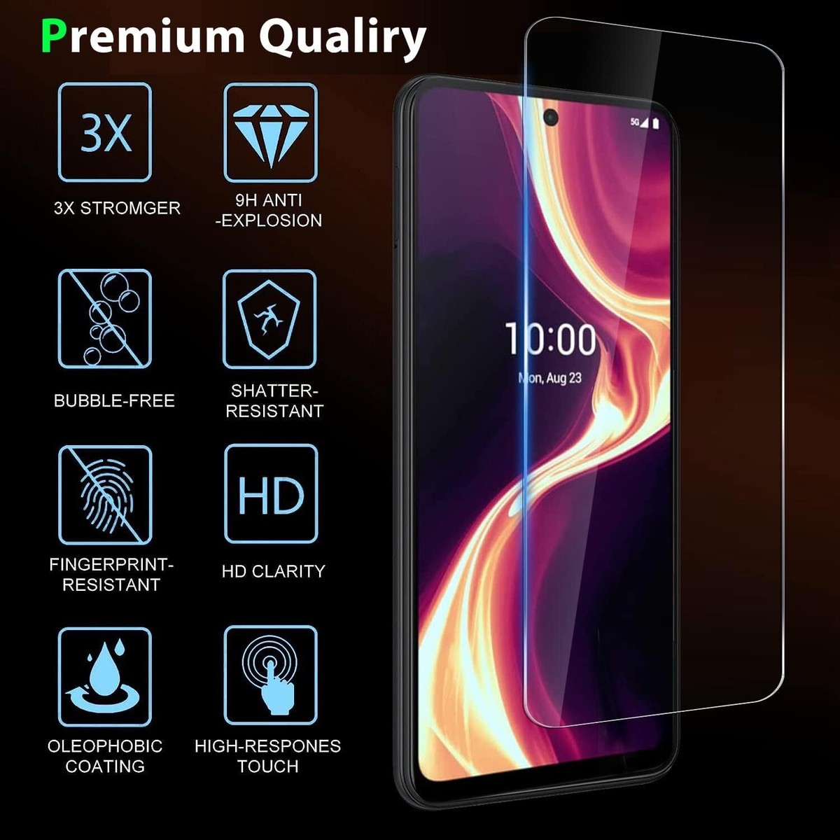 Collare Escalibor Pellicola Protettiva Vetro Temperato Per Boost Celero 5G/5G - Privacy Anti-spia, Copertura Totale, 9H Di Durezza Antigelo Verde - Foto 12