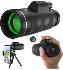 JiaSifu 40x60 High Definition Monocular Telescope with Smartphone Adapter BAK...