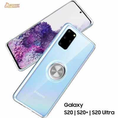 Clear Case Samsung S20 Plus Magnetic Case Clear Finger Ring Stand