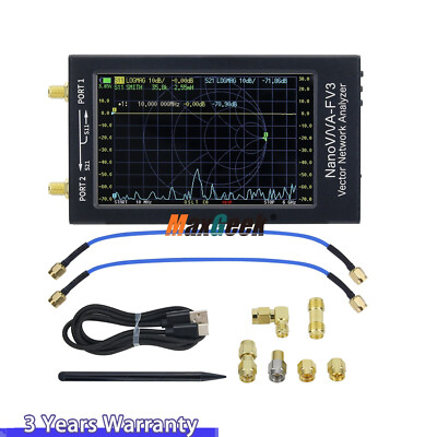 HamGeek NanoVNA-F V3 1MHz-6GHz Portable Vector VNA for MF/HF/VHF/UHF/SHF Antenna