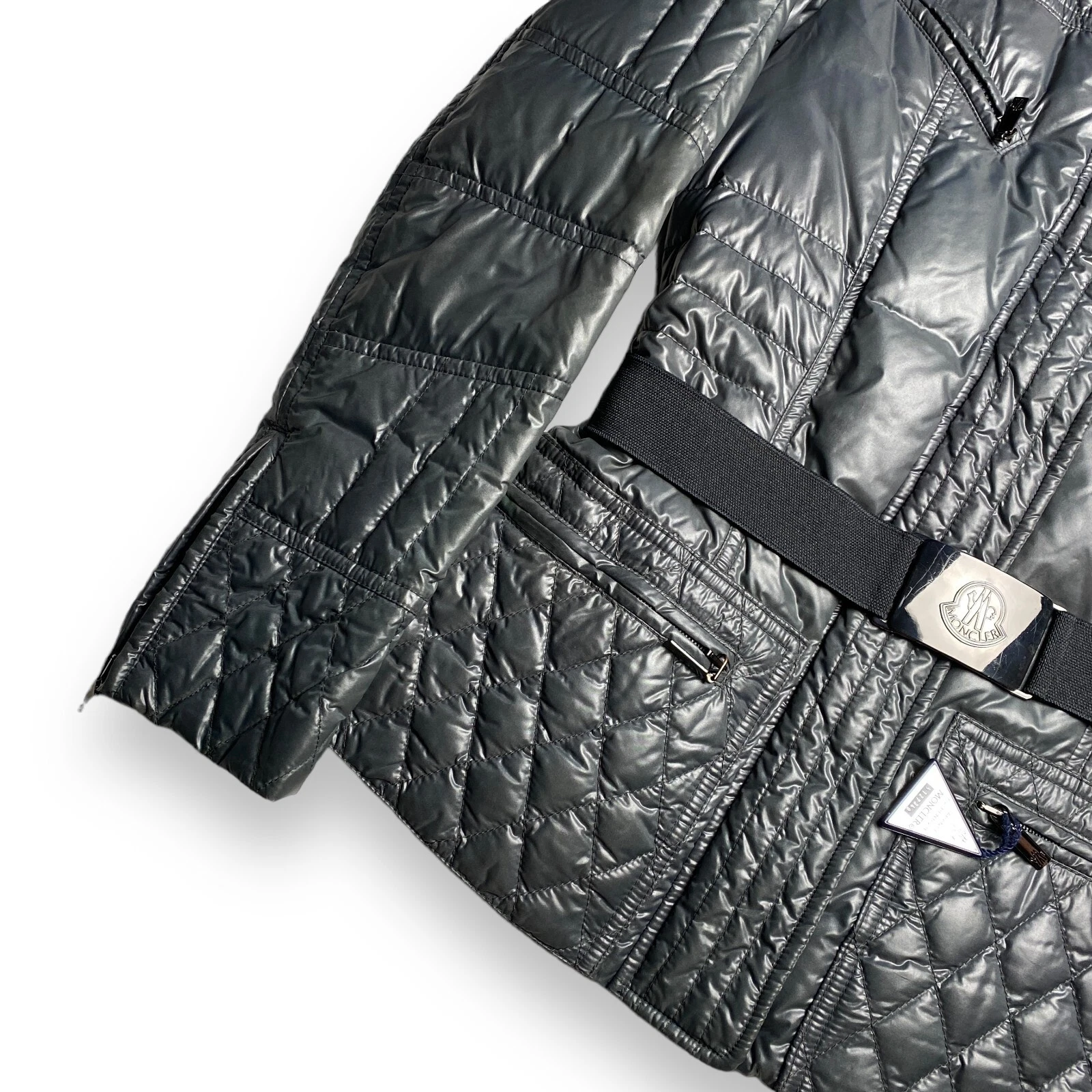 MONCLER Magritte RARO piumino donna vintage grigio metallizzato taglia 1 S