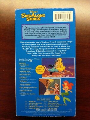Disneys Sing Along Songs Aladdin Friends Like Me VHS A Whole New