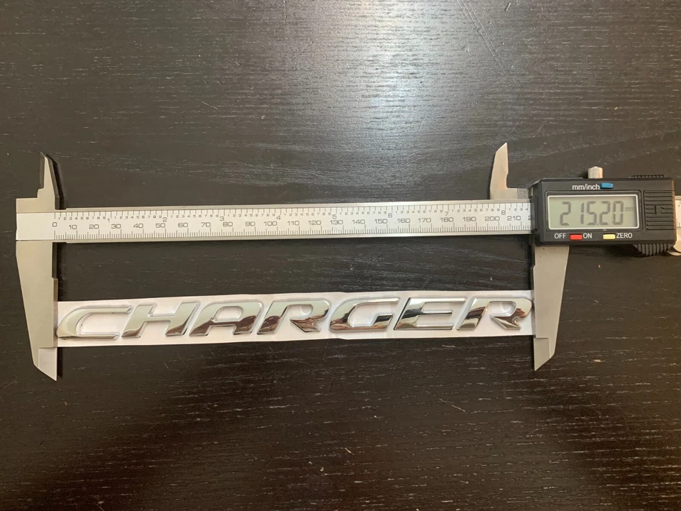 Charger Letters Badge Silver Nameplate Chrome Emblem for Rear Trunk Lid Dodge - Image 4 of 4