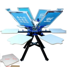 6 Color 6 Station Silk Screen Printing Press Machine Screen Printer Heavy Duty