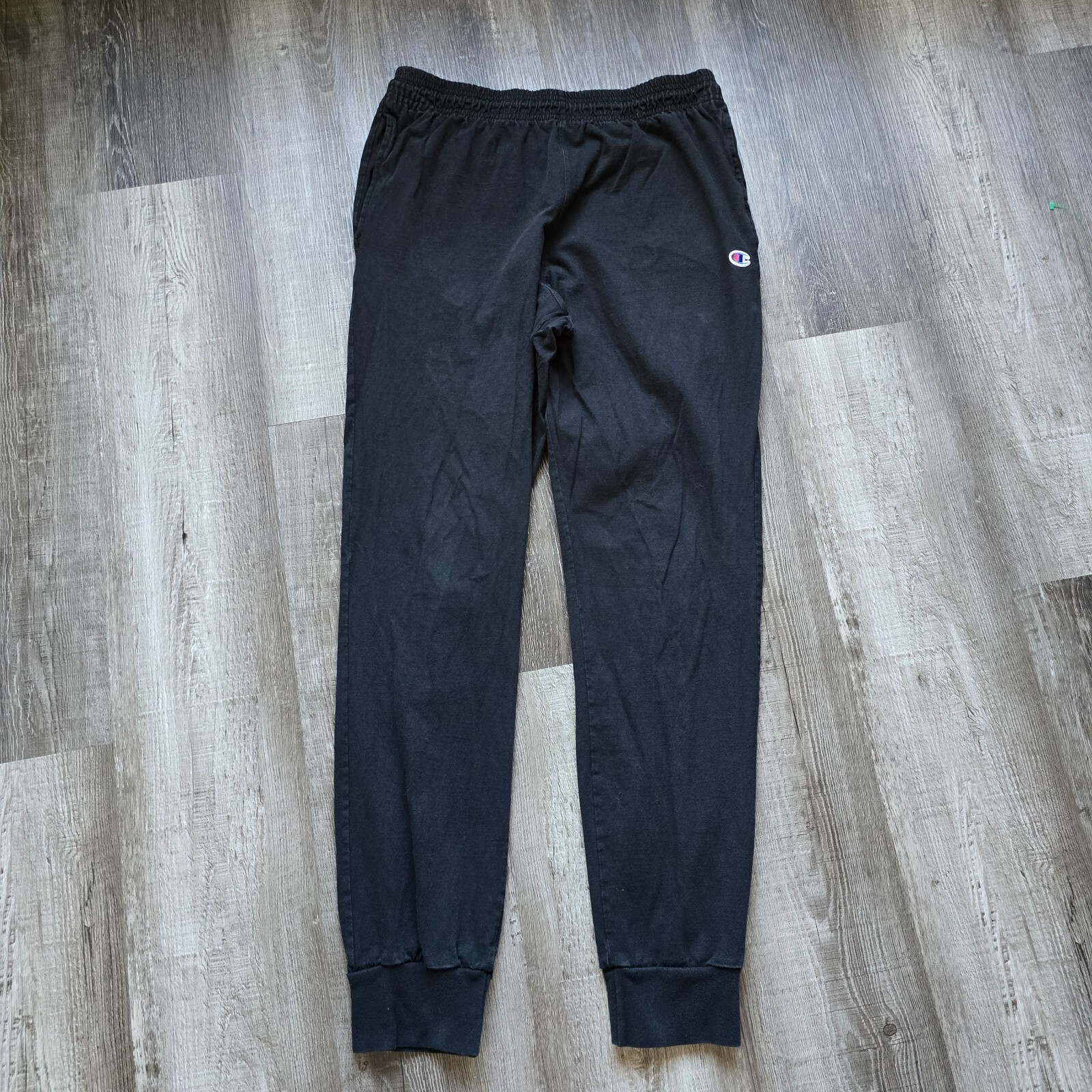 Champion Mens Large Black Cotton Joggers with Elastic Waist for Casual Activewear-image