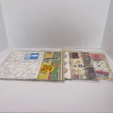 Lot Vintage  Flat Gift Wrap Wrapping Paper Lot Of 8