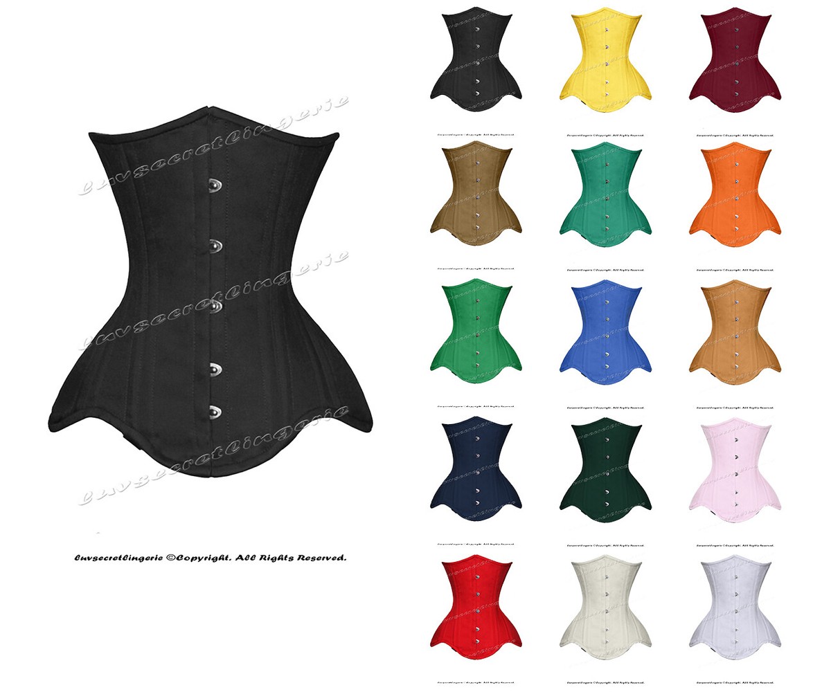 Luvsecretlingerie Heavy Duty 26 Double Steel Boned Waist Training COTTON & SATIN Underbust Tight Shaper Corset #8960