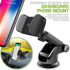 Dashboard & Windshield Phone Holder Mount 270° Rotating Strong Suction Pad