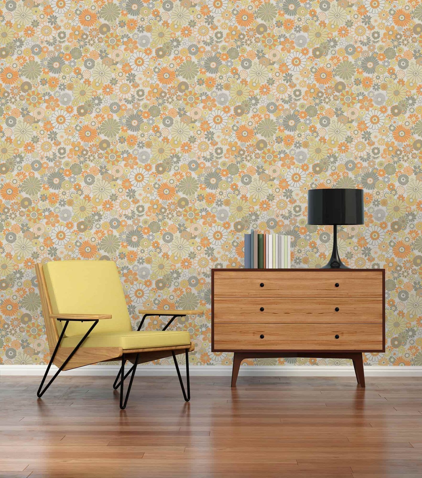 AS Creation Retro Floral Wallpaper 79cm Pattern Repeat Sage Green - Image 3