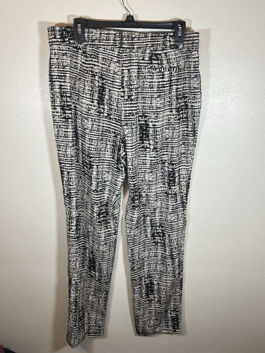 Calvin Klein Women’s Loose Dress Pants Size Large Printed Black & White - Picture 4 of 4