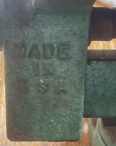 Vintage No 55 Cast Iron Green 3.5” Bench Vise Swivel Base Mini Anvil Top - Picture 10 of 10