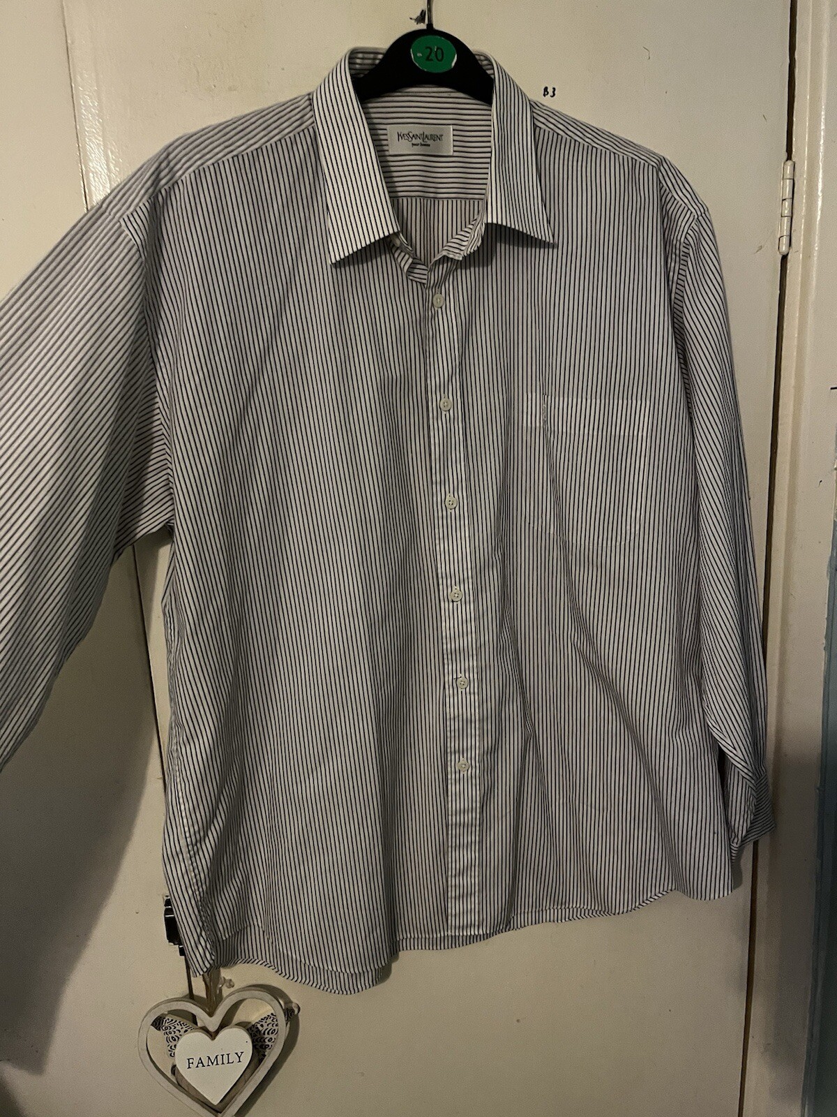 Yves Saint Laurent camicia elegante uomo vintage leggera taglia 17 colletto Y1