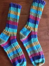 Hand knit socks, smaller foot