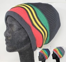 11 Long Tall Striped Hat Dreadlock Rasta Beanie Cap Rastafari Jamaica Tam Marley
