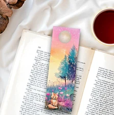 Whimsical Fox Bookmark - Dreamy Pastel Landscape - Unique Book Reader Gift