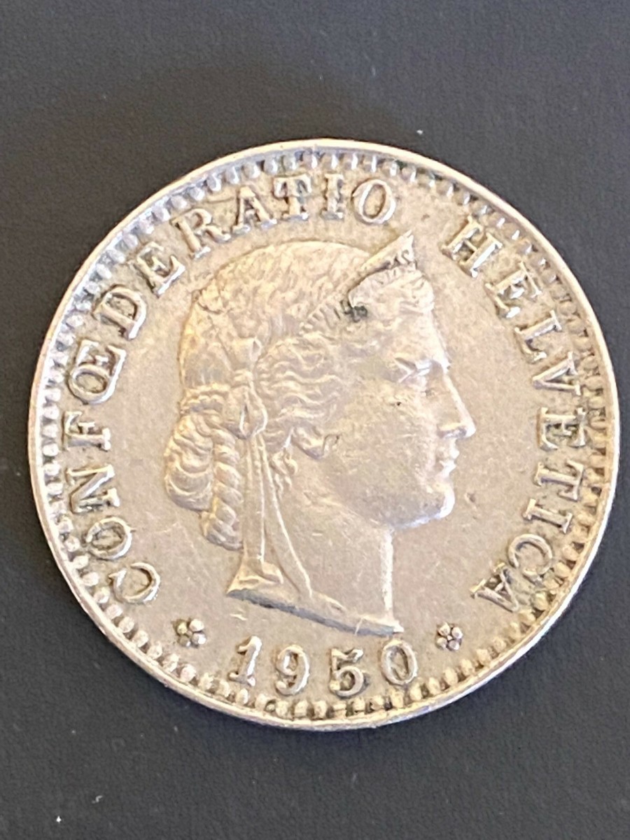 1950 Switzerland Confoederatio Helvetica 20 Rappen Coin | eBay