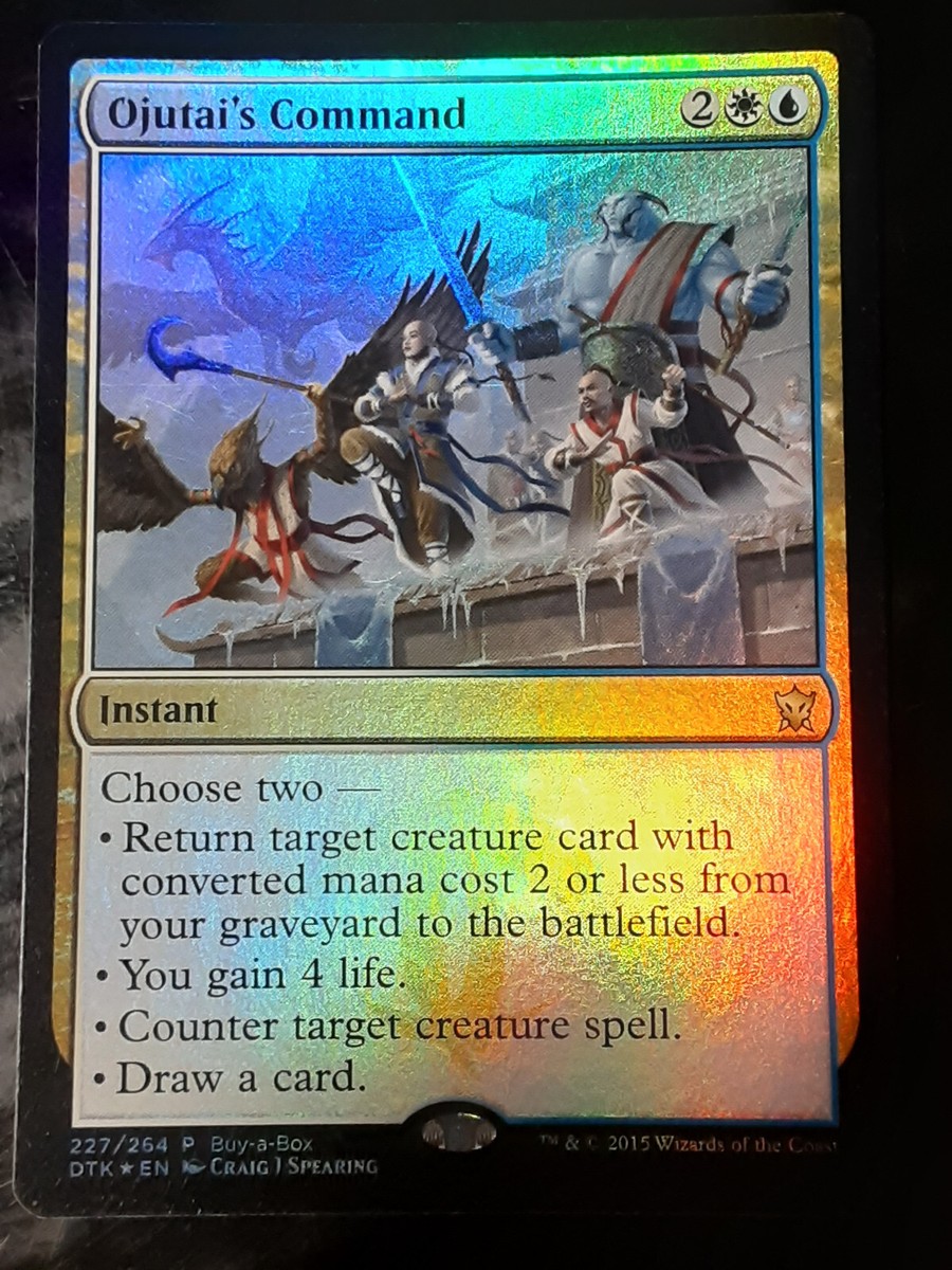 Ojutai's Command 1x FOIL DTK MTG Dragons of Tarkir Rare MINT white blue Ojutai's Command 1x FOIL DTK MTG Dragons of Tarkir Rare MINT white blue