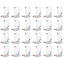 24 Pack 13.5W 6 Inch Dimmable Slim LED Recessed Downlight with J-box, White