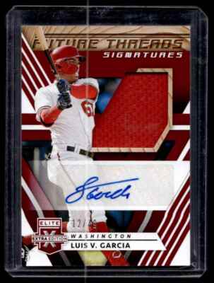 2019 Panini Elite Extra Edition Future Threads Signatures Luis V. Garcia Rookie