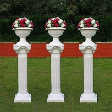 4 White 34-Inch ADJUSTABLE Roman Columns PLANT PEDESTAL STANDS Party Decorations