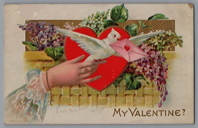 Nash Valentine Woman's Hand Dove My Valentine I ask this boon in friendship A35
