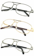 Unisex Metal Frame Pilot Full Clear Lens Reading Glasses Spring Temple RE180